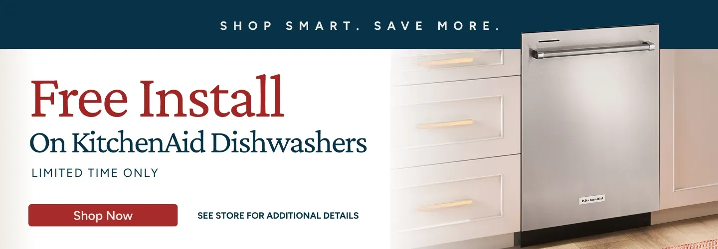 Free Installation on KitchenAid Dishwashers $598 and Up! Price match quarantee!